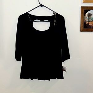 New, Missing Belt, Women’s Long Sleeved Blouse, Heart Cut Out in the Back